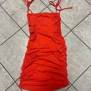 🌸SHEIN Orange Ruched Dress🌸